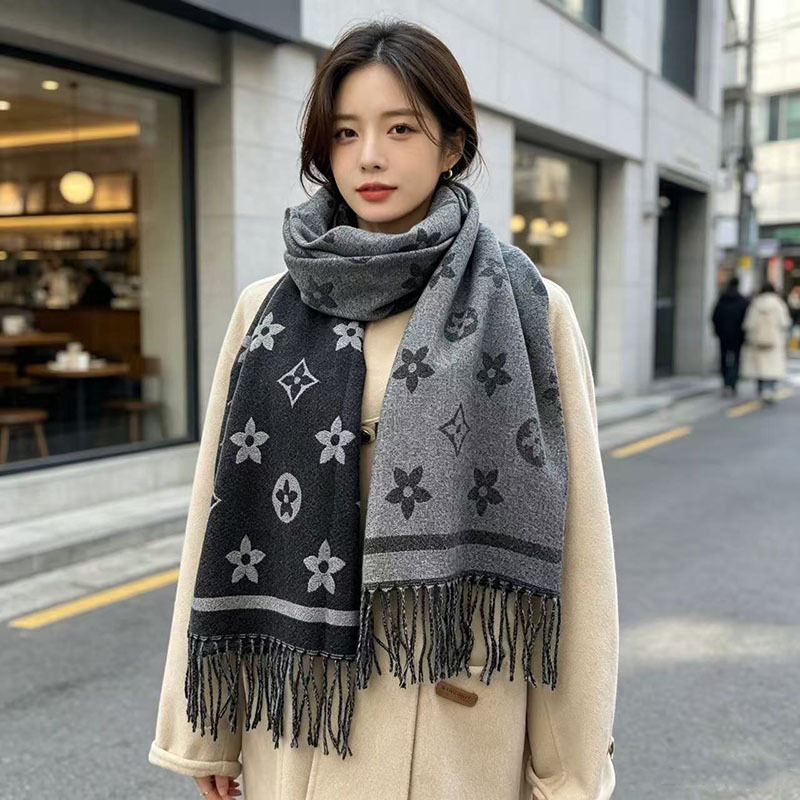 Infinity Scarf Knit - Şık Ulusal Desenli Kadın Suni Kaşmir