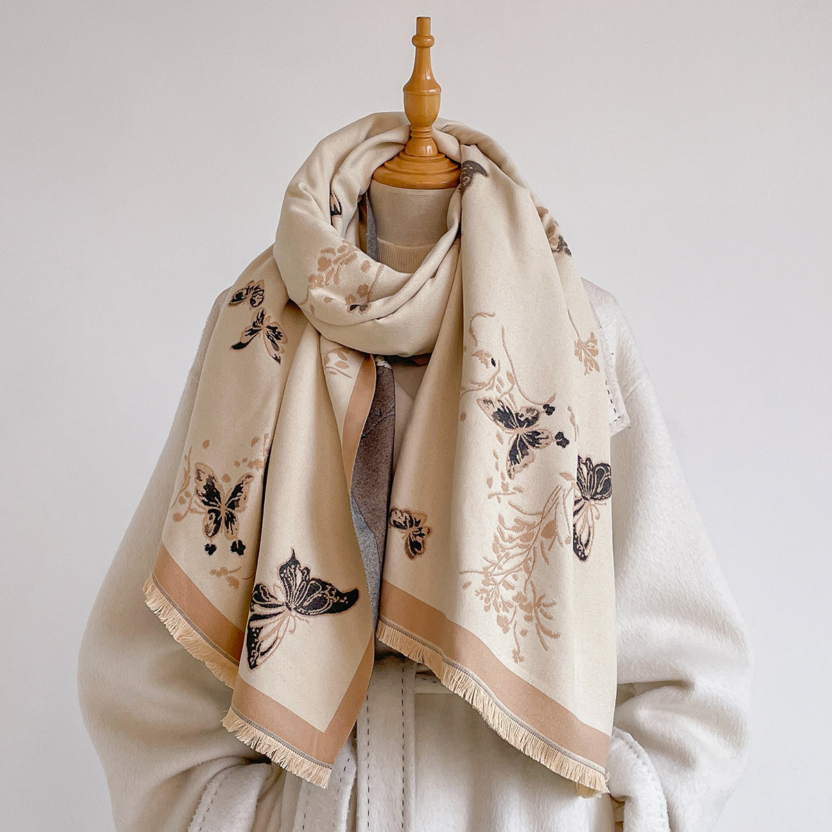 Kadınlar için İmitasyon Kaşmir - Woven Scarf Blanket incelemesi ve fiyatı
